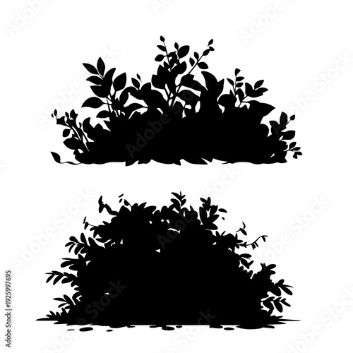 Collection of Garden Bush and Shrub Silhouettes