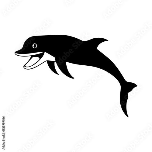 Rare freshwater dolphin with round head and shy nature.