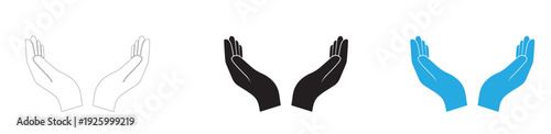 Three pairs of hands in different colors and styles raised upwards