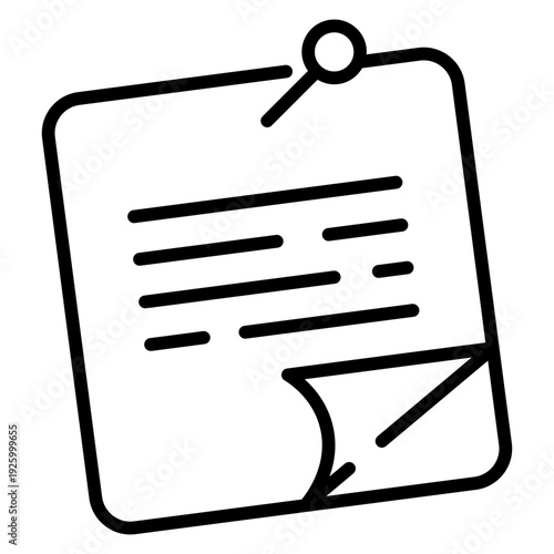 Sticky Notes Line Icon