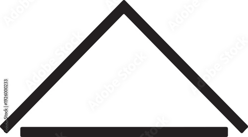 Minimalist outline of house roof, gable, and beam structure representing architectural form and construction details in simple line art for design inspiration.