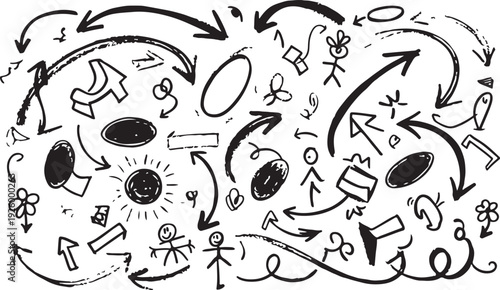 Perfectly seamless pattern, vector repeated abstract african texture. Tribal shapes background, black and white monochrome wallpaper