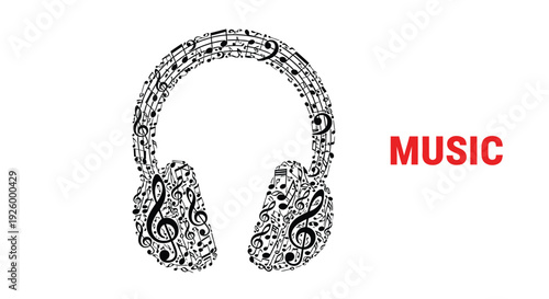 Music headphones icon