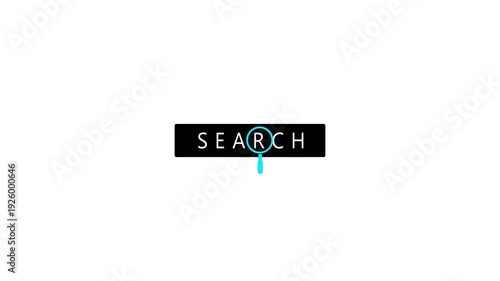 Search Bar with Magnifying Glass Icon and Word Search on White Background symbol