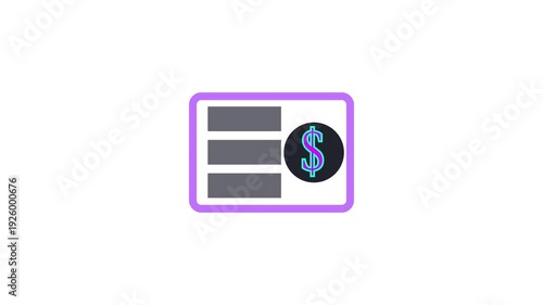 Three Gray Horizontal Bars within a Rounded Rectangle with Purple Outline image photo