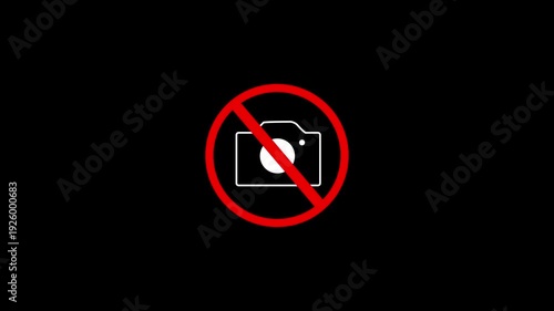 No Photography Allowed Symbol with Camera Icon and Red Circle forbidden prohibited