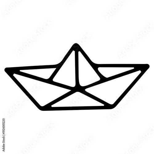 Hand Drawn Paper Boat Icon