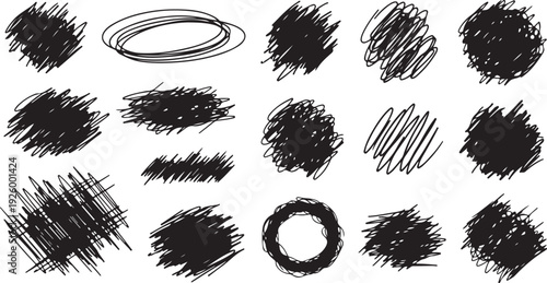 Straight line vector brush strokes. Black hand drawn stripes, smears. Chinese or Japanese calligraphy brushstrokes set. Rough grunge thick paint line texture.