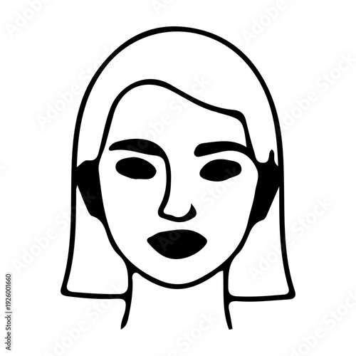 Simple Woman Face Icon