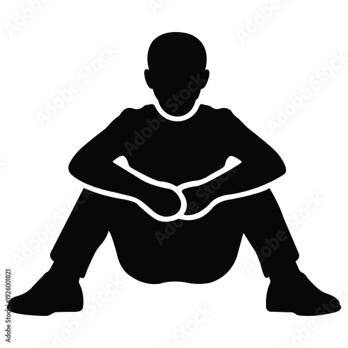 Silhouette Contemplation: A solitary figure sits in a moment of introspection, their silhouette a symbol of quiet contemplation and self-reflection.