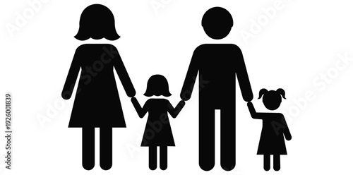 Family Silhouette: A heartwarming silhouette of a family, representing the love and bond shared between parents and their children.