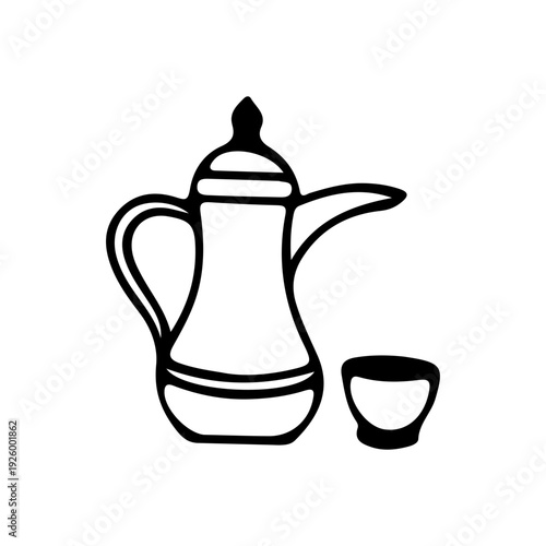 Dallah and Arabic Coffee Cup