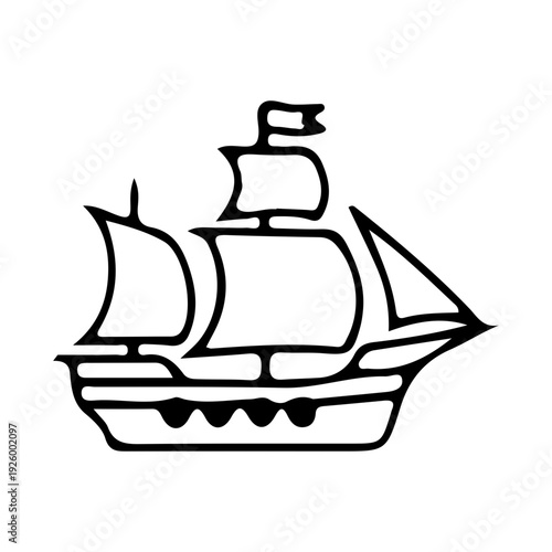 Simple Ship Outline Icon