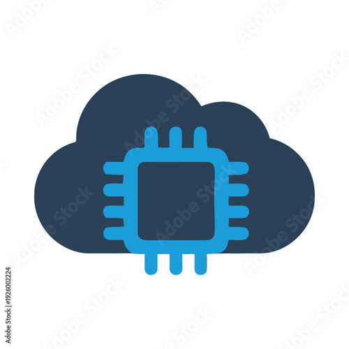 Cloud CPU Icon – Cloud Computing Vector