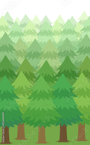 スギ並木のイラスト_縦