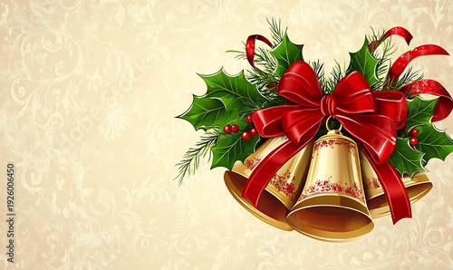 Christmas and New Year background with festive decorations, snowflakes, and holiday-themed elements. Ideal for greeting cards, invitations, and seasonal designs.