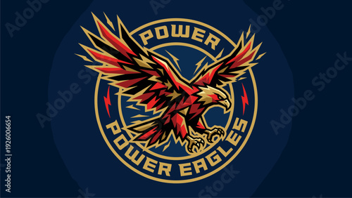 Powerful Eagle Mascot Logo for Sports Teams & Businesses - Dynamic Emblem Design