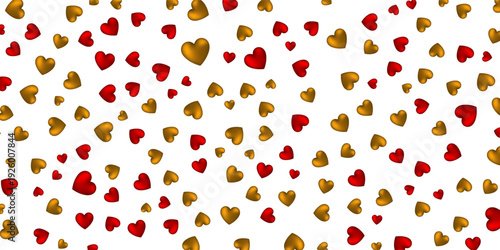 confetti background with gold glitter. valentines day. vector frame. hand drawn texture. love theme for party invite, retail offer and ad. wedding and bridal template with heart confetti..eps.10.