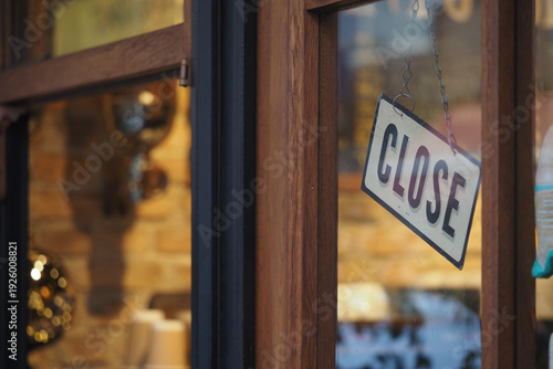 Foto Store is closed with sign on the door