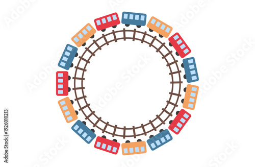 ビビッドカラーのかわいい円形電車フレーム