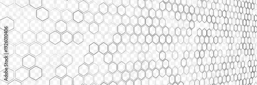 Hexagon pattern. Outline honeycomb background. Metal carbon material. Honey hive seamless print. Vector