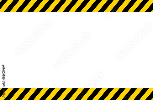 黄色と黒の警告テープフレーム背景