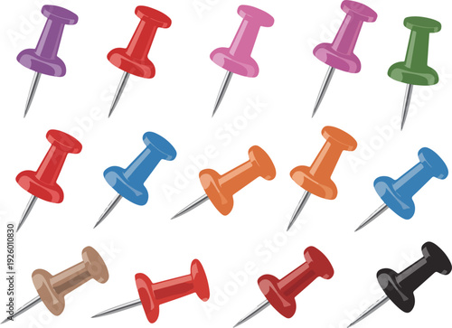 push pins isolated on white