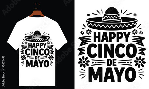 Celebrate with Happy Cinco de Mayo t-shirt design and logo
