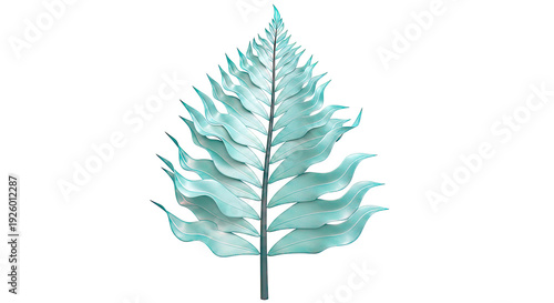 Stylized Teal Fern Frond