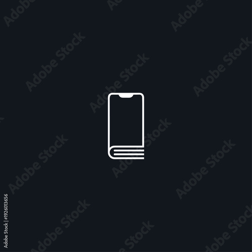 Mobile book logo icon flat vector design