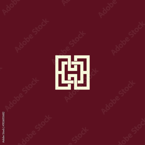 Letter H logo icon flat vector design