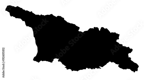 Georgia Country Map Black Silhouette Isolated on White Background