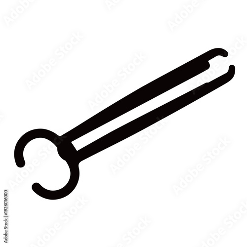 Crucible Tongs Icon Vector - Laboratory Chemistry Equipment and Science Research Tool Silhouette