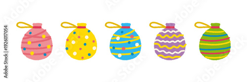 ヨーヨー セット イラスト 夏祭り 縁日 カラフル 手描き シンプル