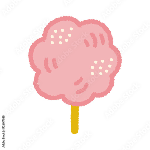 綿あめ イラスト 夏祭り 綿菓子 屋台 手描き シンプル