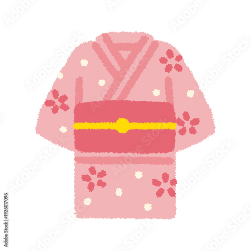 浴衣 子ども イラスト 夏祭り 女の子 和装 手描き シンプル