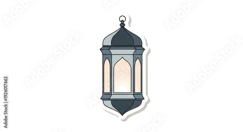 Islamic Lantern Illustration on White Background.