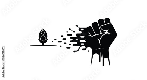 Dynamic Brewing Strength A Visual Metaphor of Transformation and Empowerment, Symbolizing Unity and Growth from Hops to Collective Power