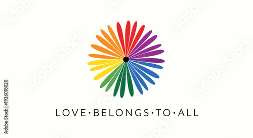 LGBTQ+ pride logo vector, love belongs to all symbol