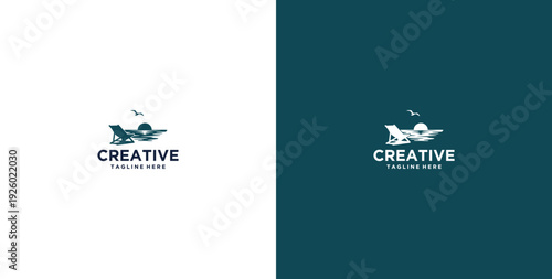Beach logo design vector template