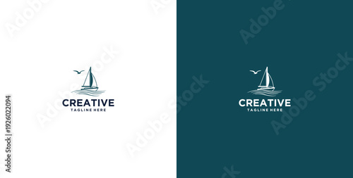 Beach logo design vector template