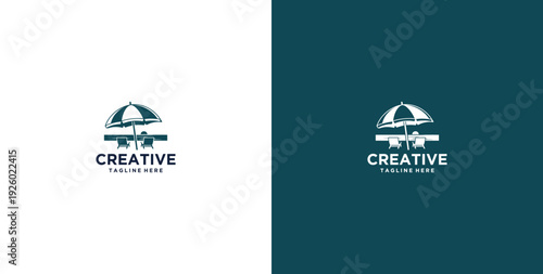 Beach logo design vector template