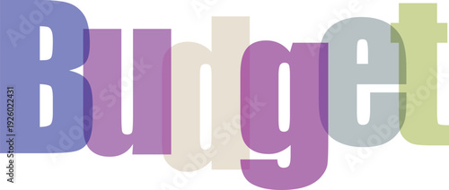 Budget Text Overlay Vector Graphic on White Background