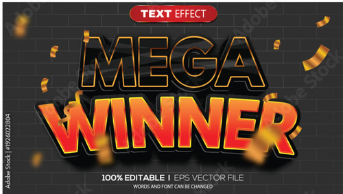 3d text effect mega winner theme