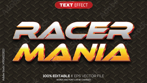 3d text effect racer mania theme