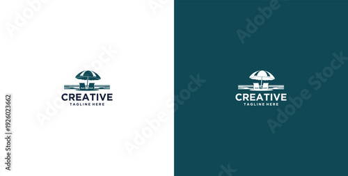 Beach logo design vector template