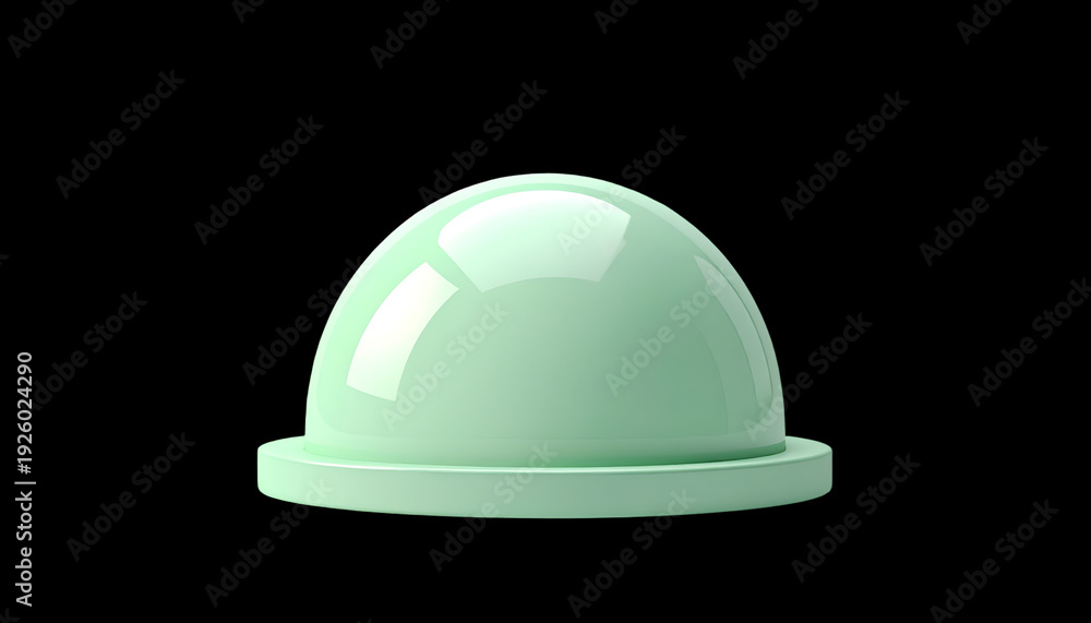 Fototapeta premium Glossy mint dome on a circular pedestal 3D render for product display studio shot ideal for showcasing cosmetics or minimalistic design elements