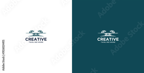 Beach logo design vector template