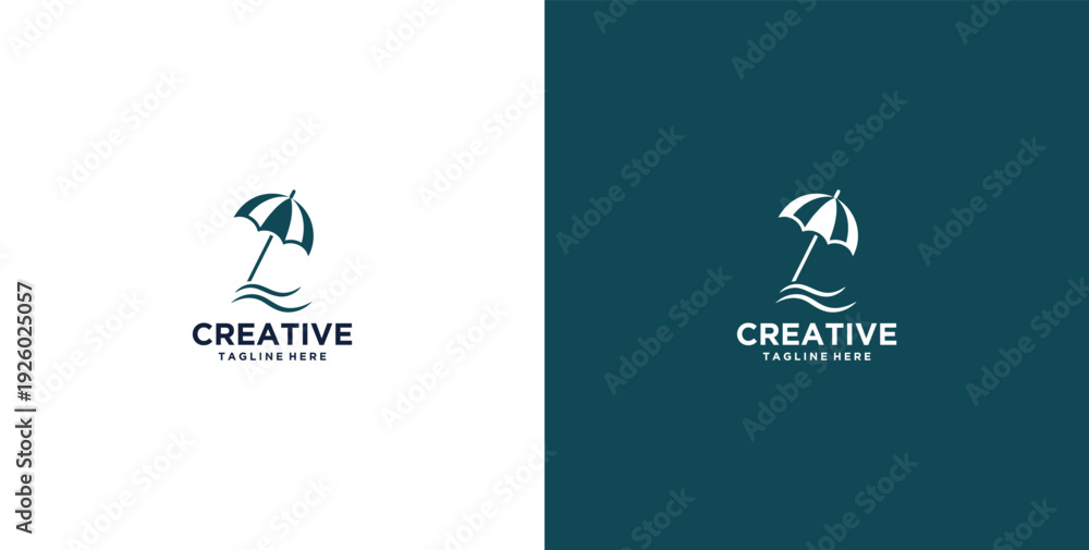 Obraz premium Beach logo design vector template