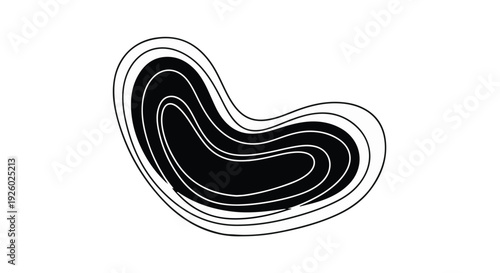 Abstract blob shape with concentric outlines, artistic representation of organic form